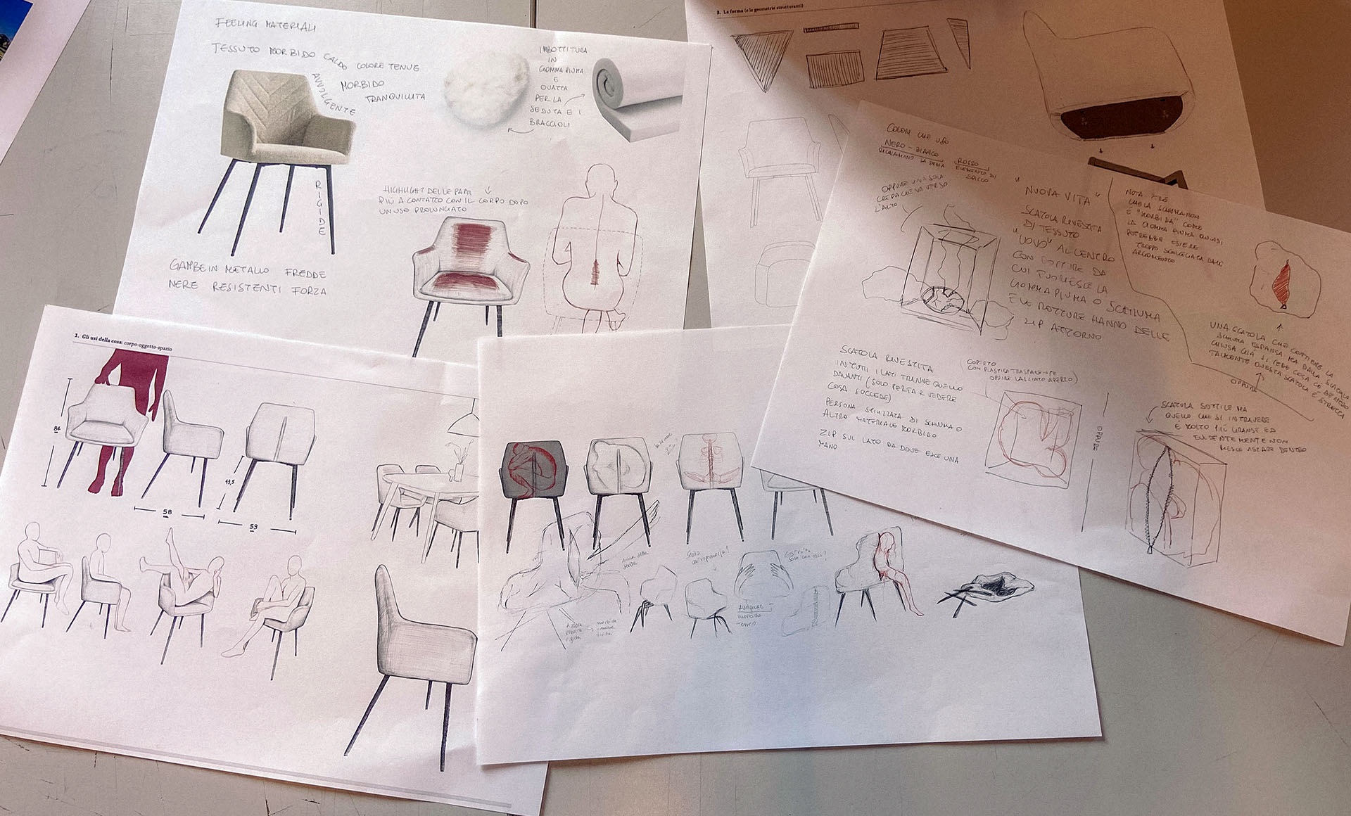 Design della cultura materiale: disegno di sedie