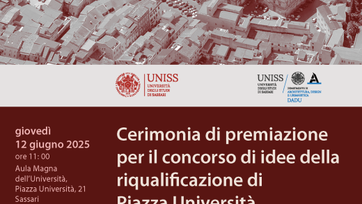 Locandina della Cerimonia di premiazione per il concorso di idee della riqualificazione di Piazza Università