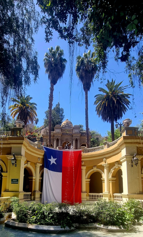 Foto di un monumento a Santiago del Chile